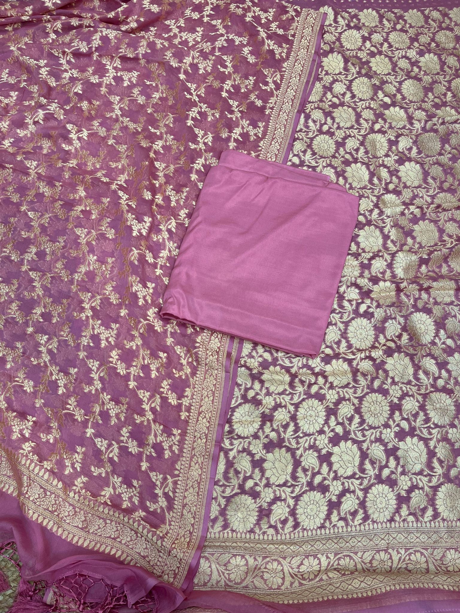 Banarasi Khaddi Georgette Dress Material