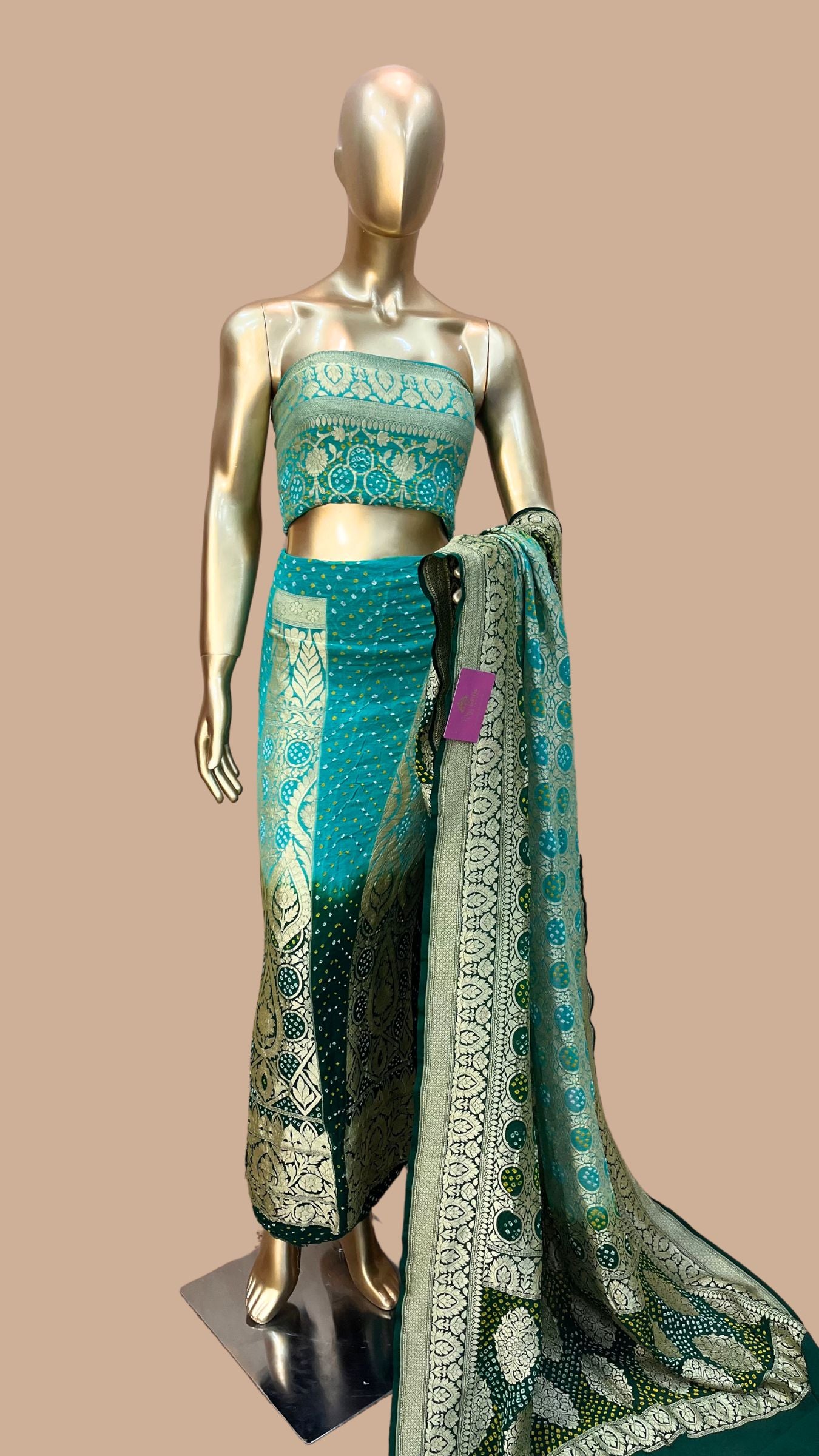 Pure Khaddi Georgette Handloom Banarasi Lehenga - Bandhej