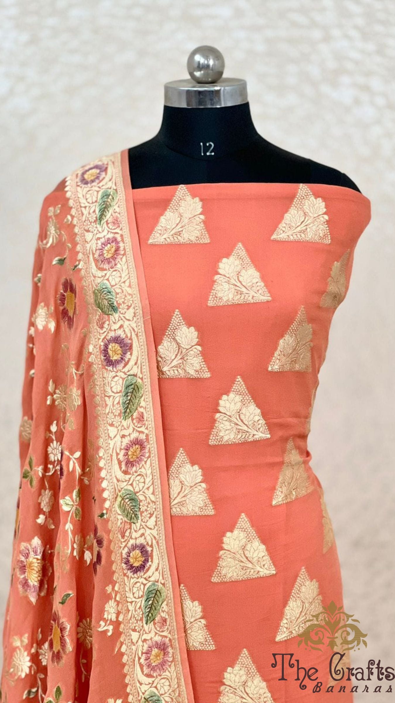 Pure Banarasi Khaddi Georgette Dress Material