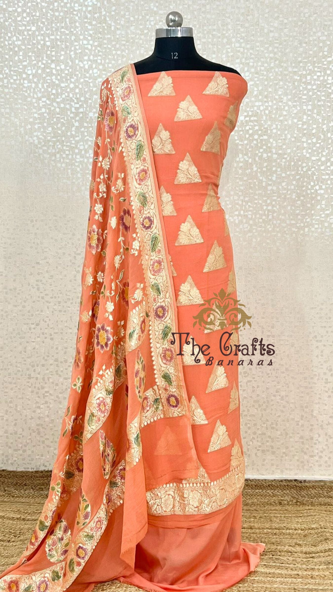 Pure Banarasi Khaddi Georgette Dress Material