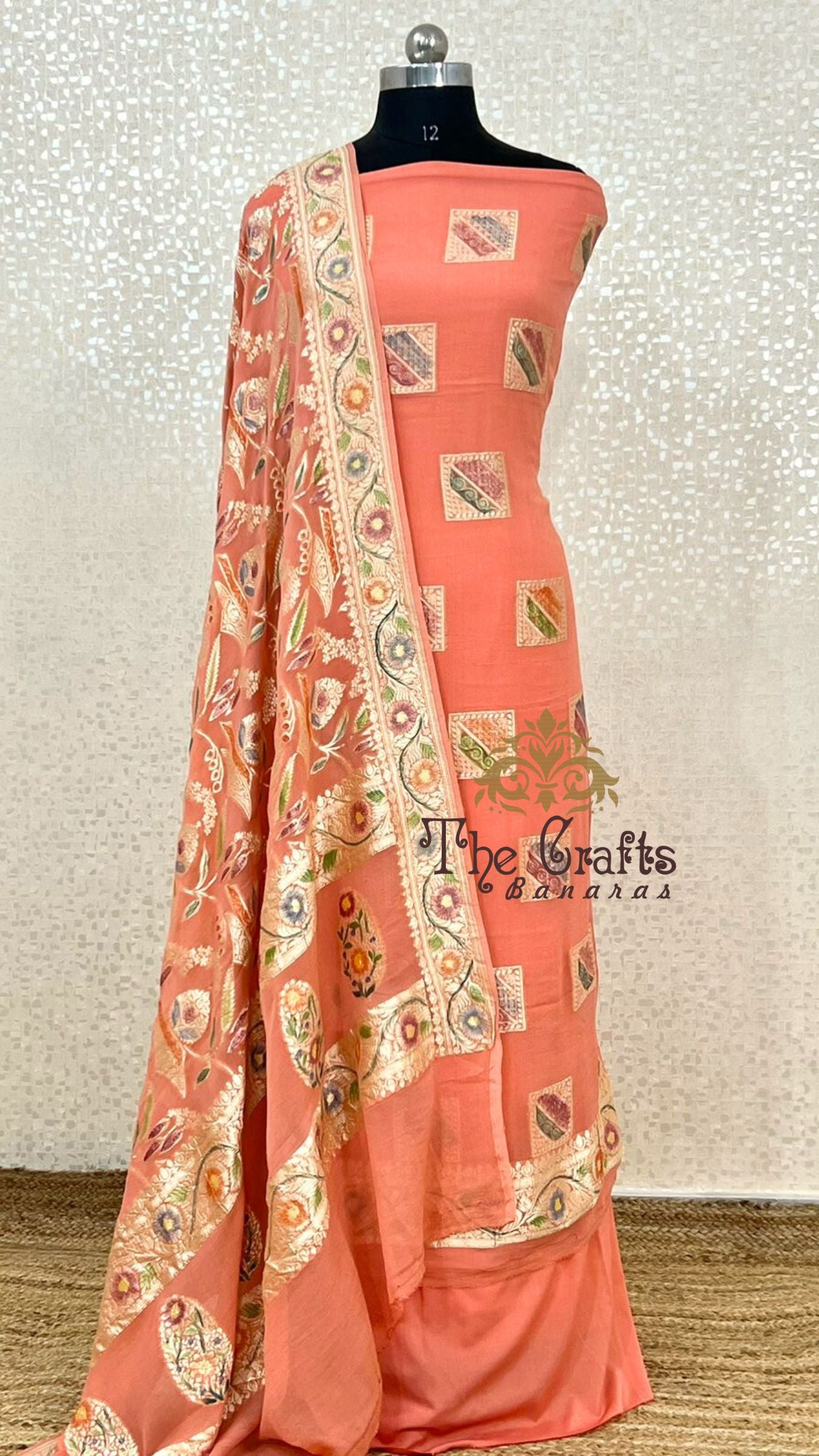 Pure Banarasi Khaddi Georgette Dress Material