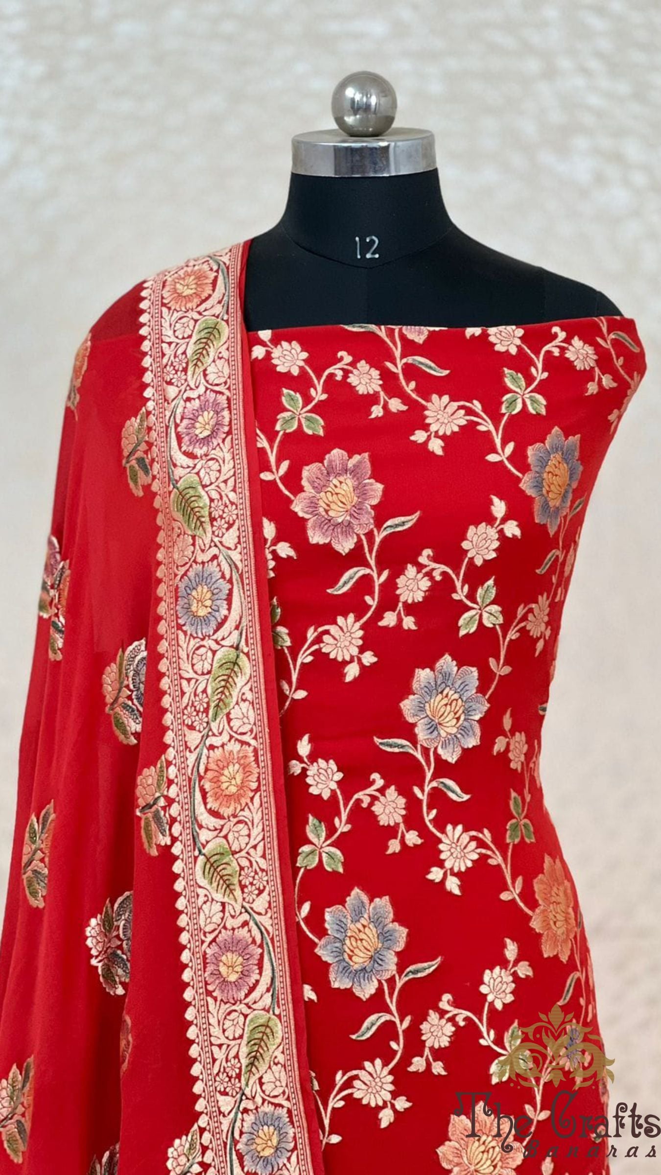 Pure Banarasi Khaddi Georgette Dress Material