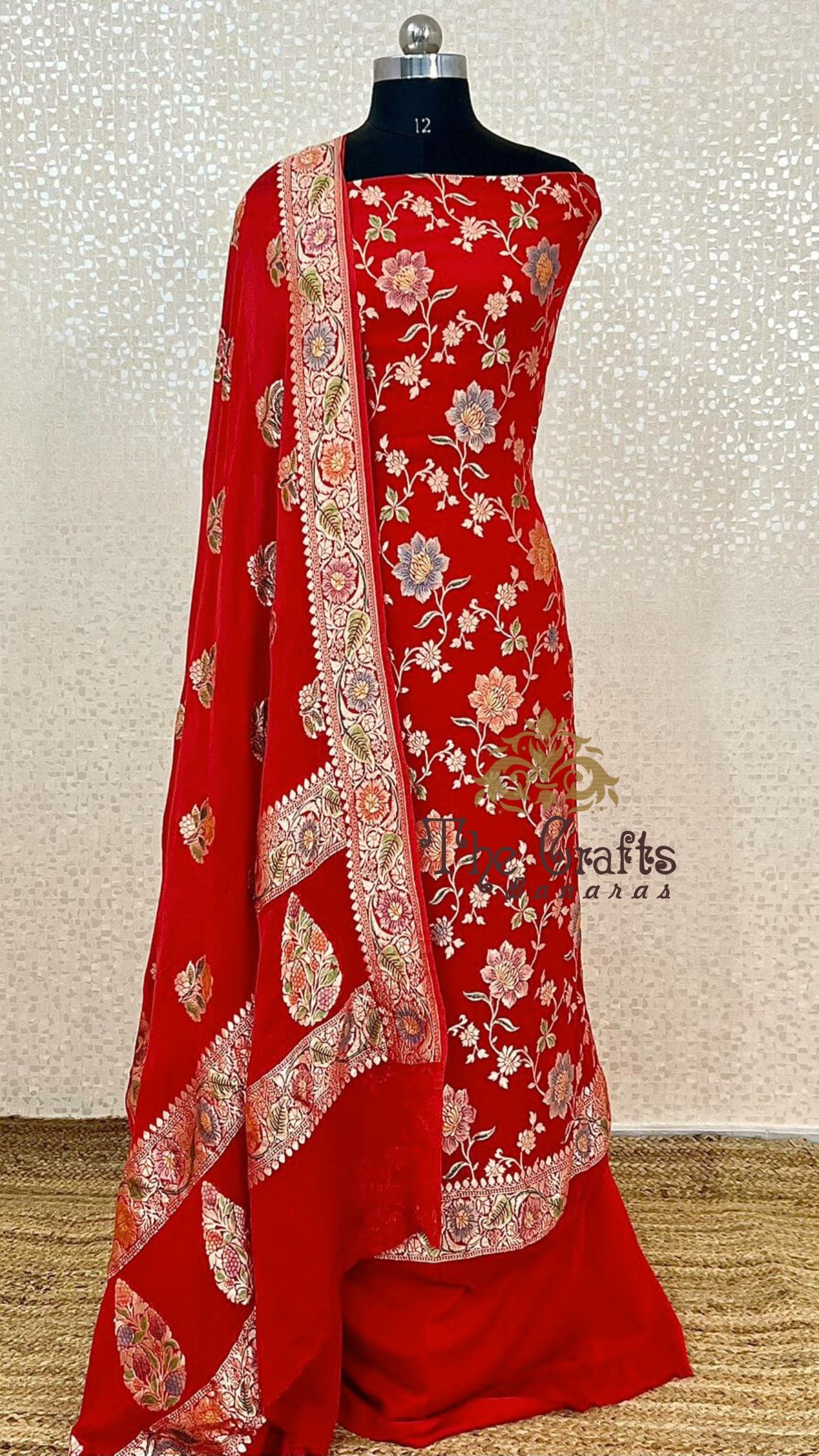 Pure Banarasi Khaddi Georgette Dress Material