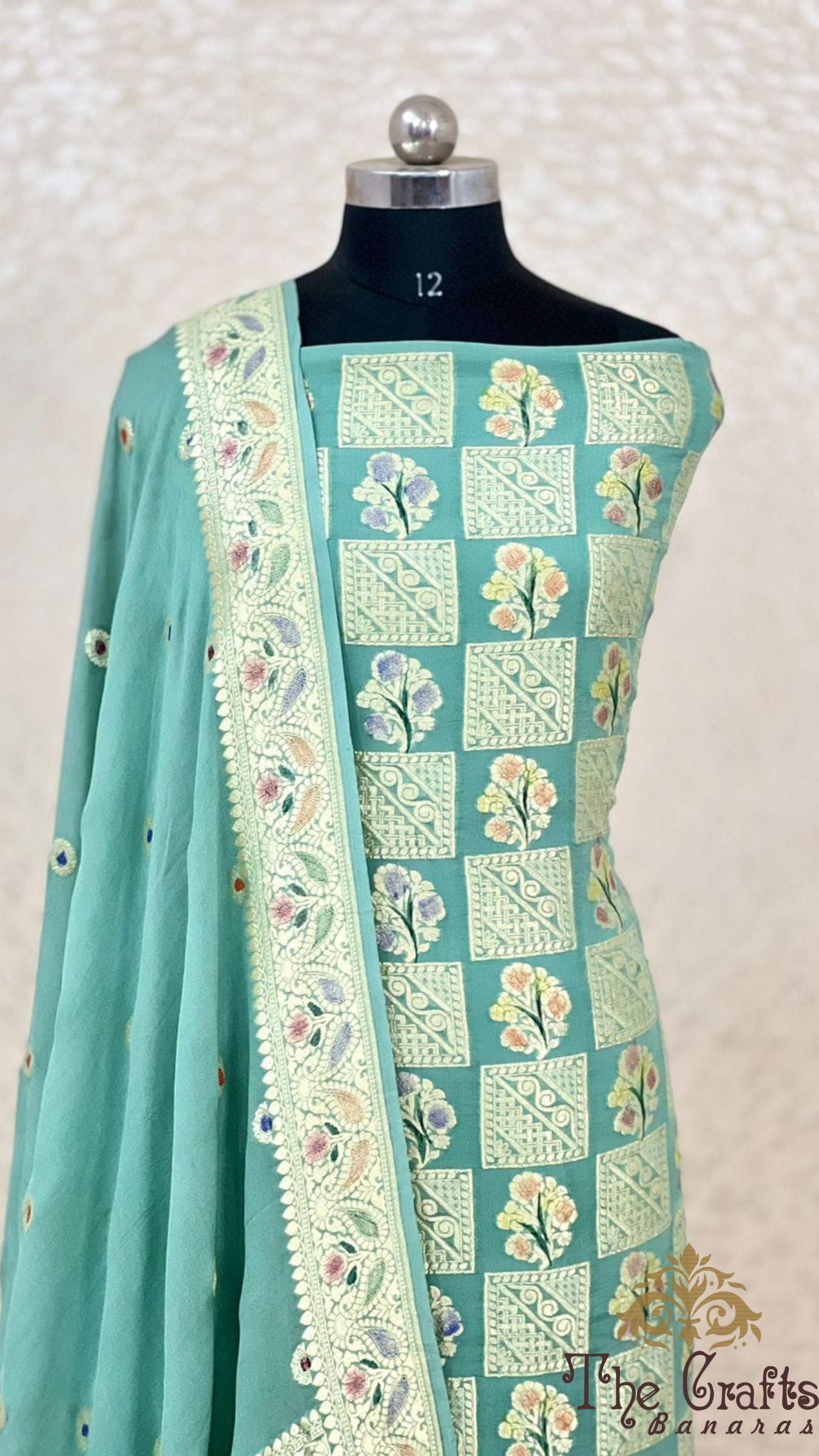 Pure Banarasi Khaddi Georgette Dress Material