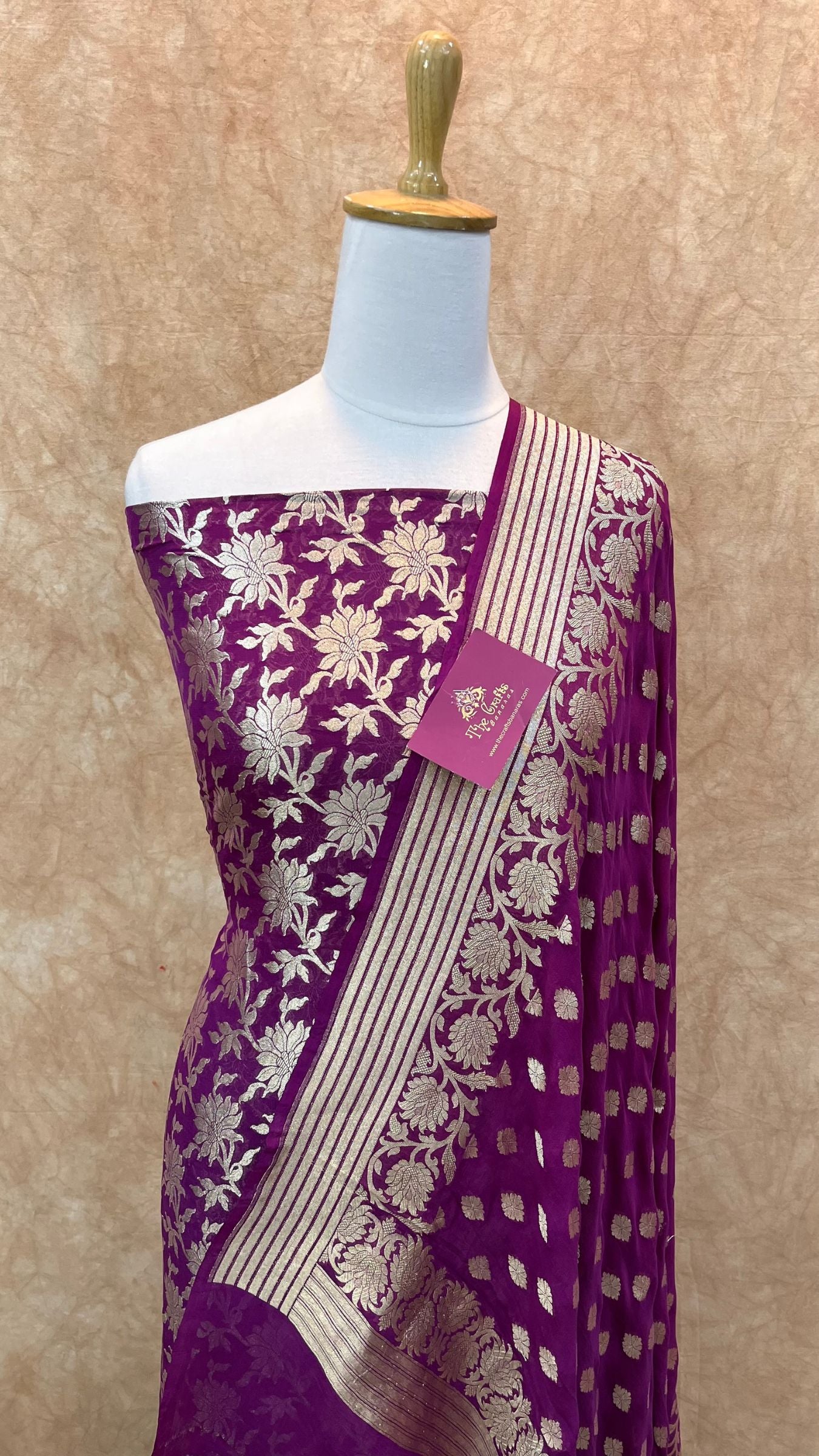 Banarasi Khaddi Georgette Dress Material