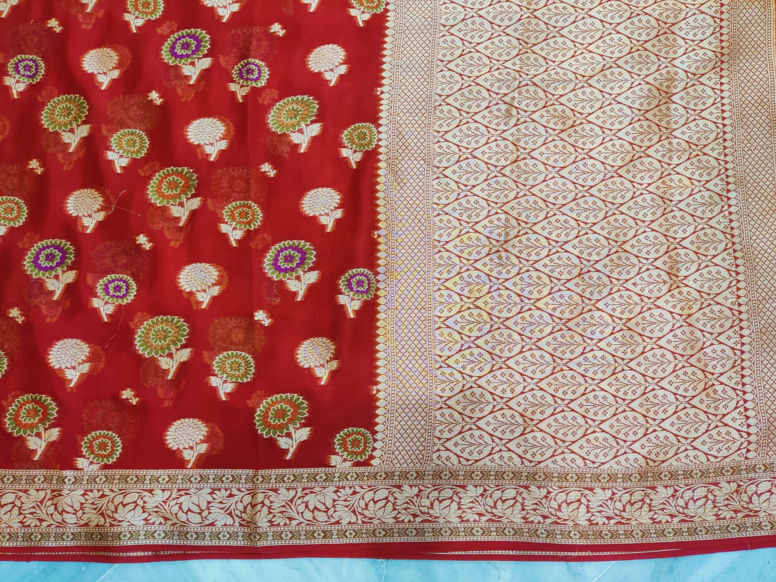 Pure Khaddi Chiffon Banarasi Saree