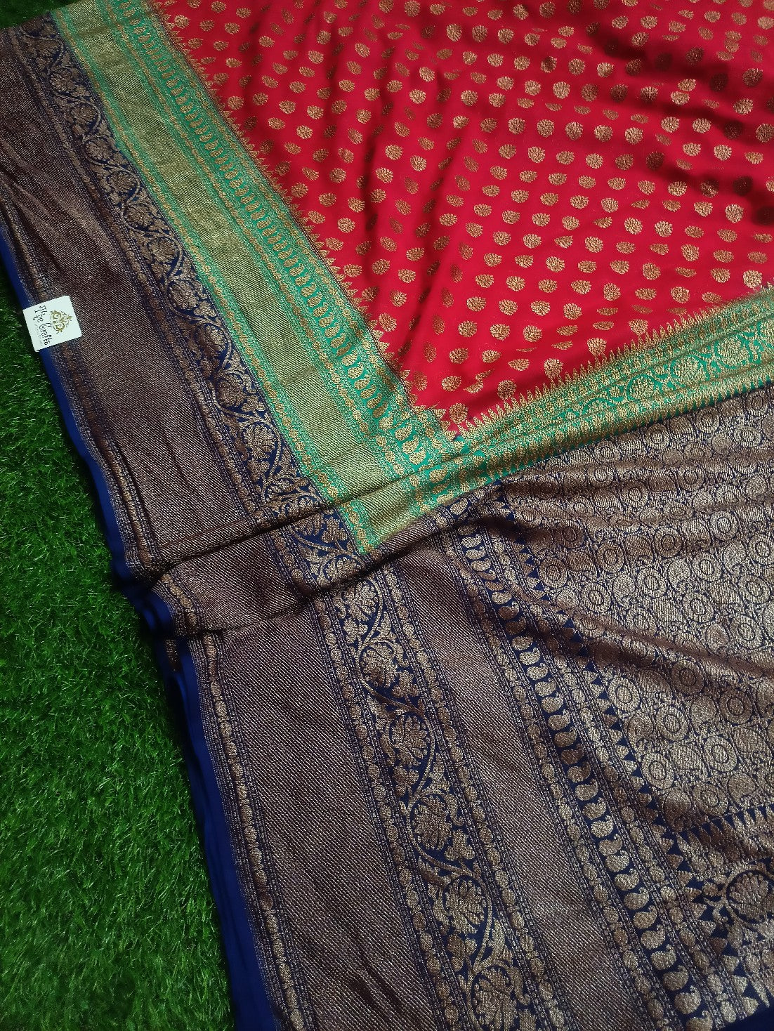 Khaddi Georgette Banarasi Saree - Antique Zari - The Crafts Clothing