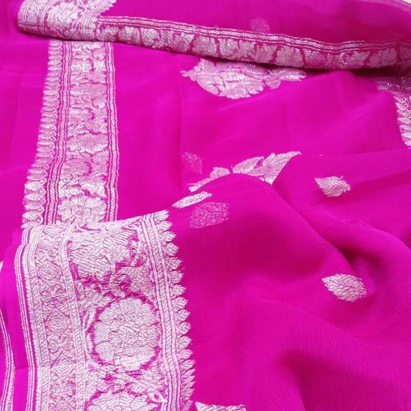 Pure Georgette Handloom Banarasi Saree