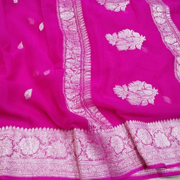 Pure Georgette Handloom Banarasi Saree