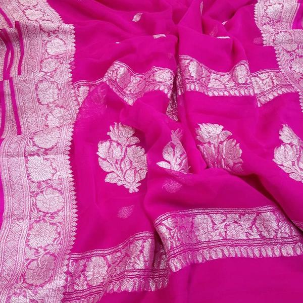 Pure Georgette Handloom Banarasi Saree