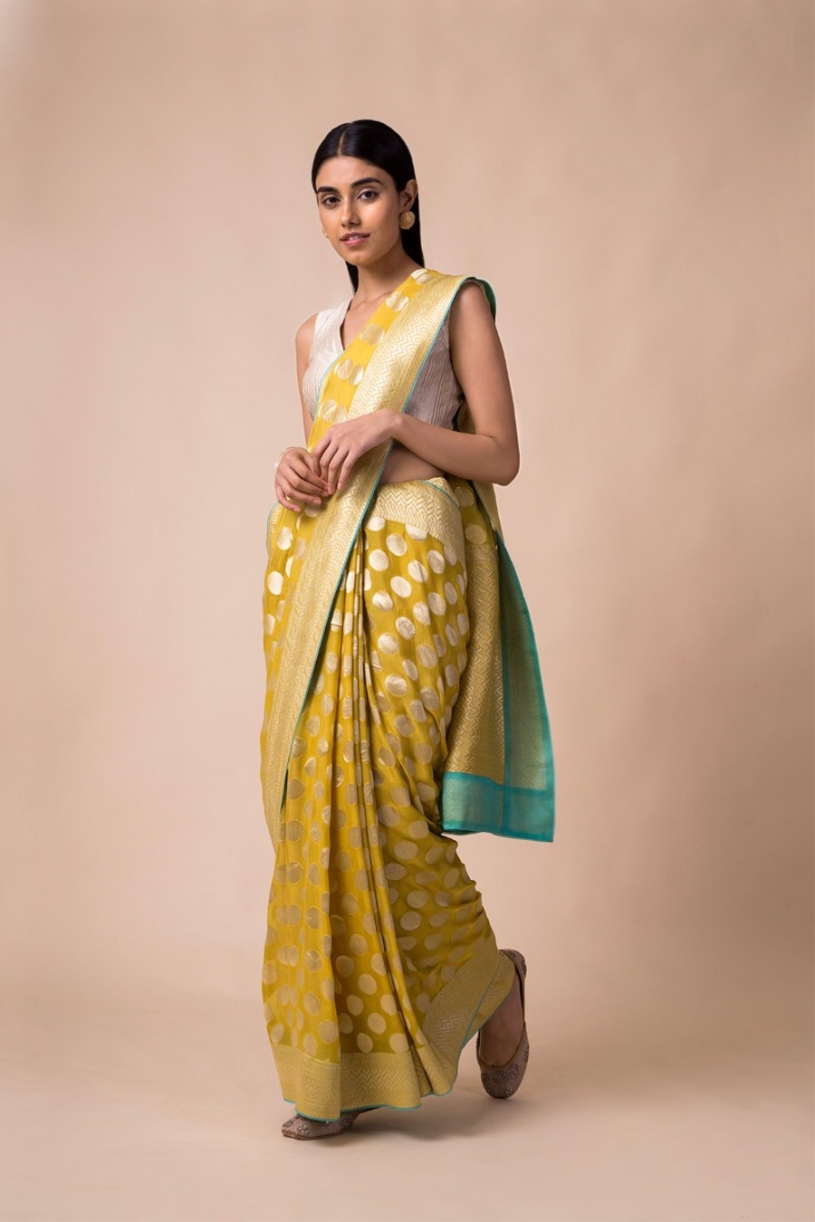 Khaddi Georgette Handloom Banarasi Saree - The Crafts Clothing