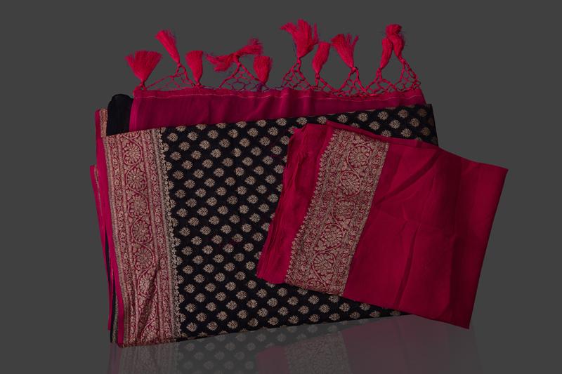 Khaddi Georgette Banarasi Saree - Antique Zari - The Crafts Clothing