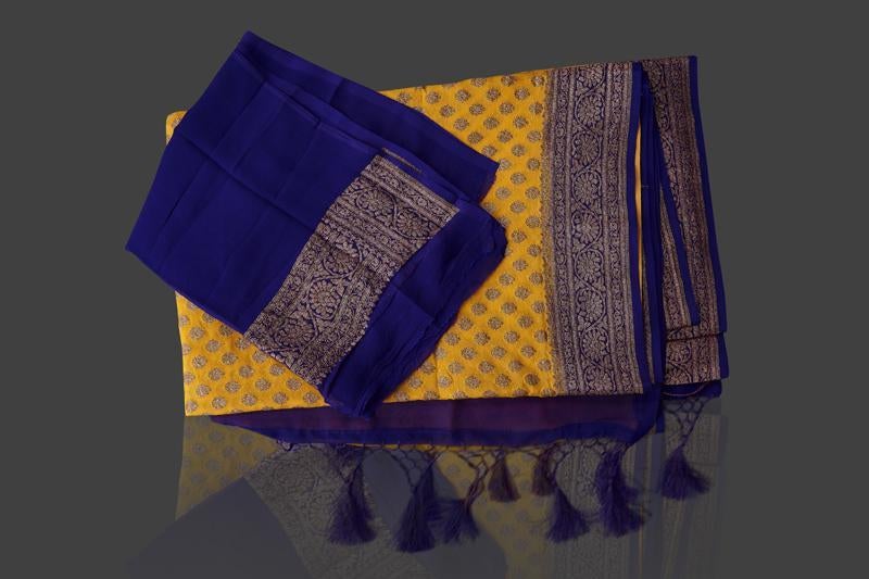 Khaddi Georgette Banarasi Saree - Antique Zari - The Crafts Clothing