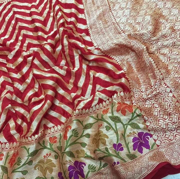 Pure Khaddi Chiffon Banarasi Saree - The Crafts Clothing