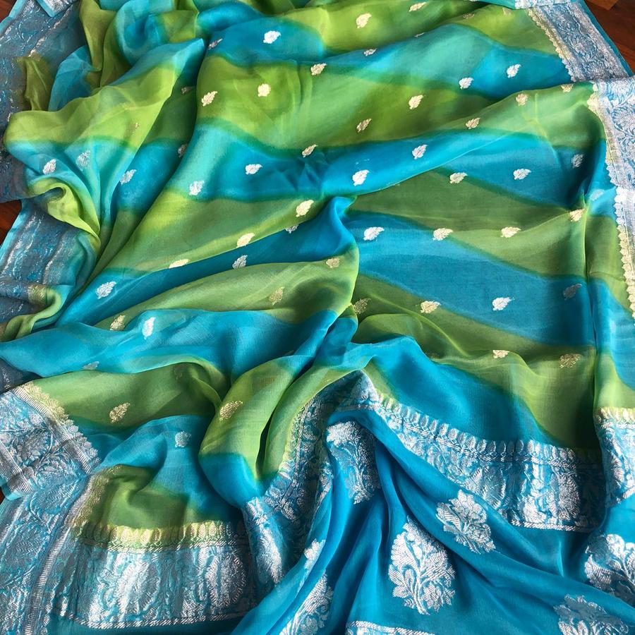 Pure Georgette Handloom Banarasi Saree