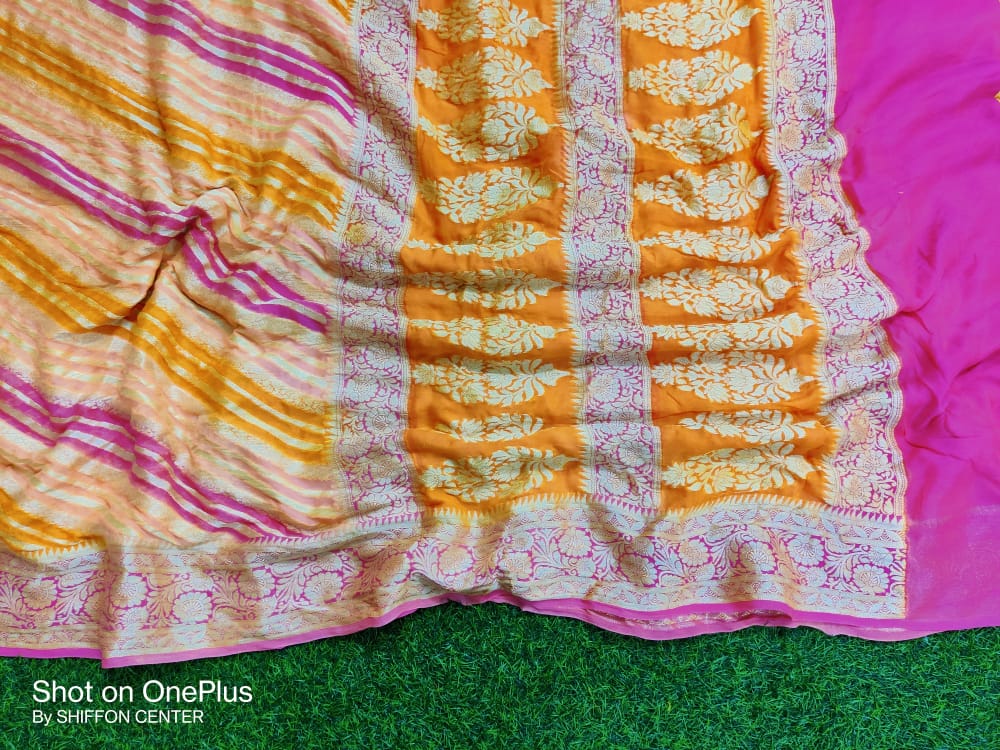 Pure Khaddi Chiffon Banarasi Saree