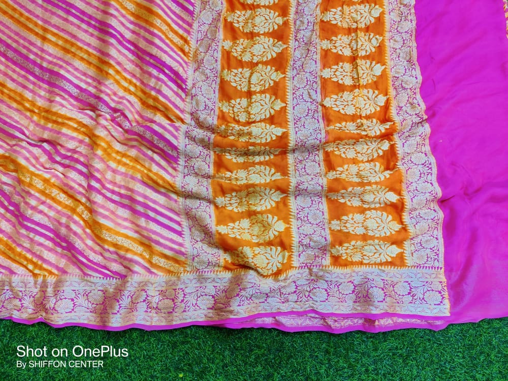 Pure Khaddi Chiffon Banarasi Saree