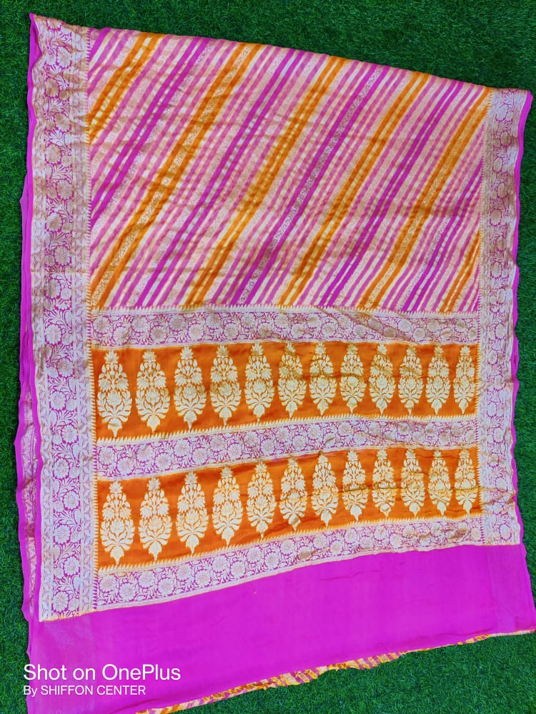 Pure Khaddi Chiffon Banarasi Saree