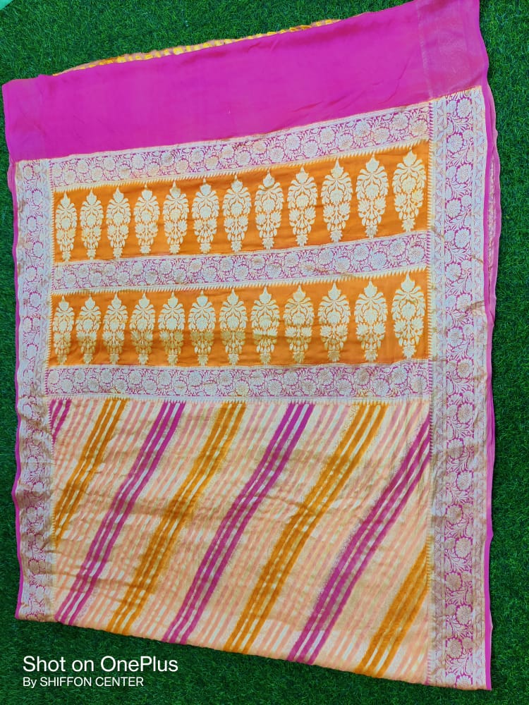 Pure Khaddi Chiffon Banarasi Saree