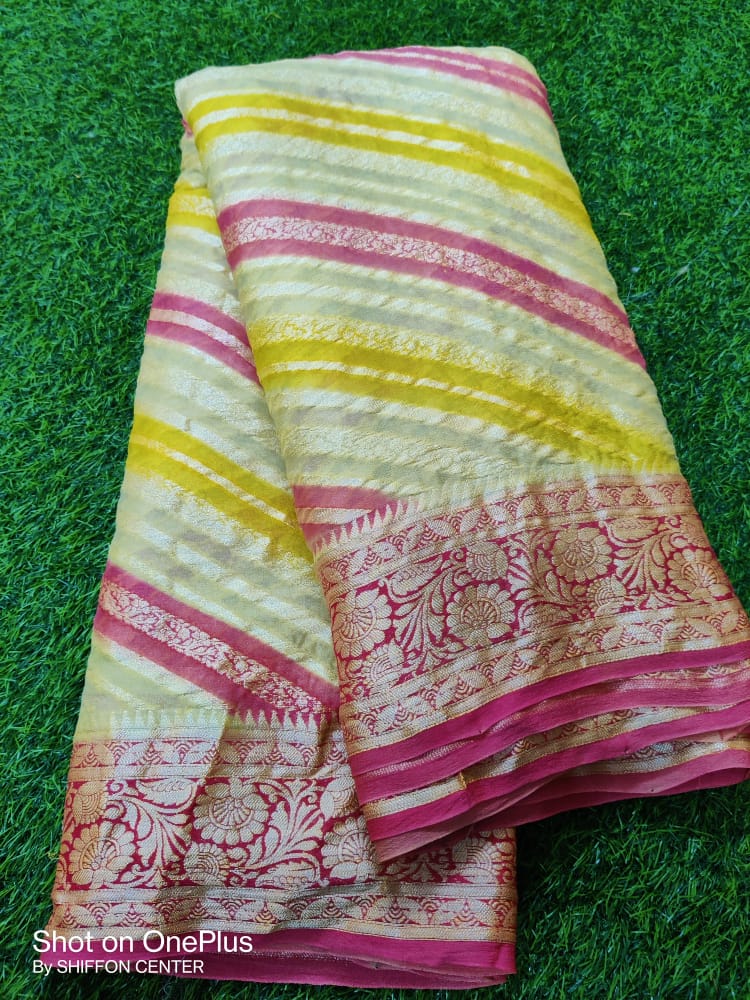 Pure Khaddi Chiffon Banarasi Saree