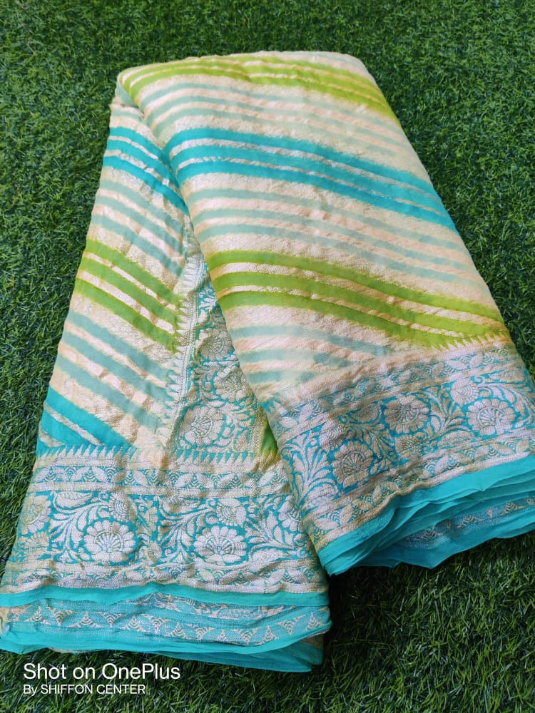 Pure Khaddi Chiffon Banarasi Saree