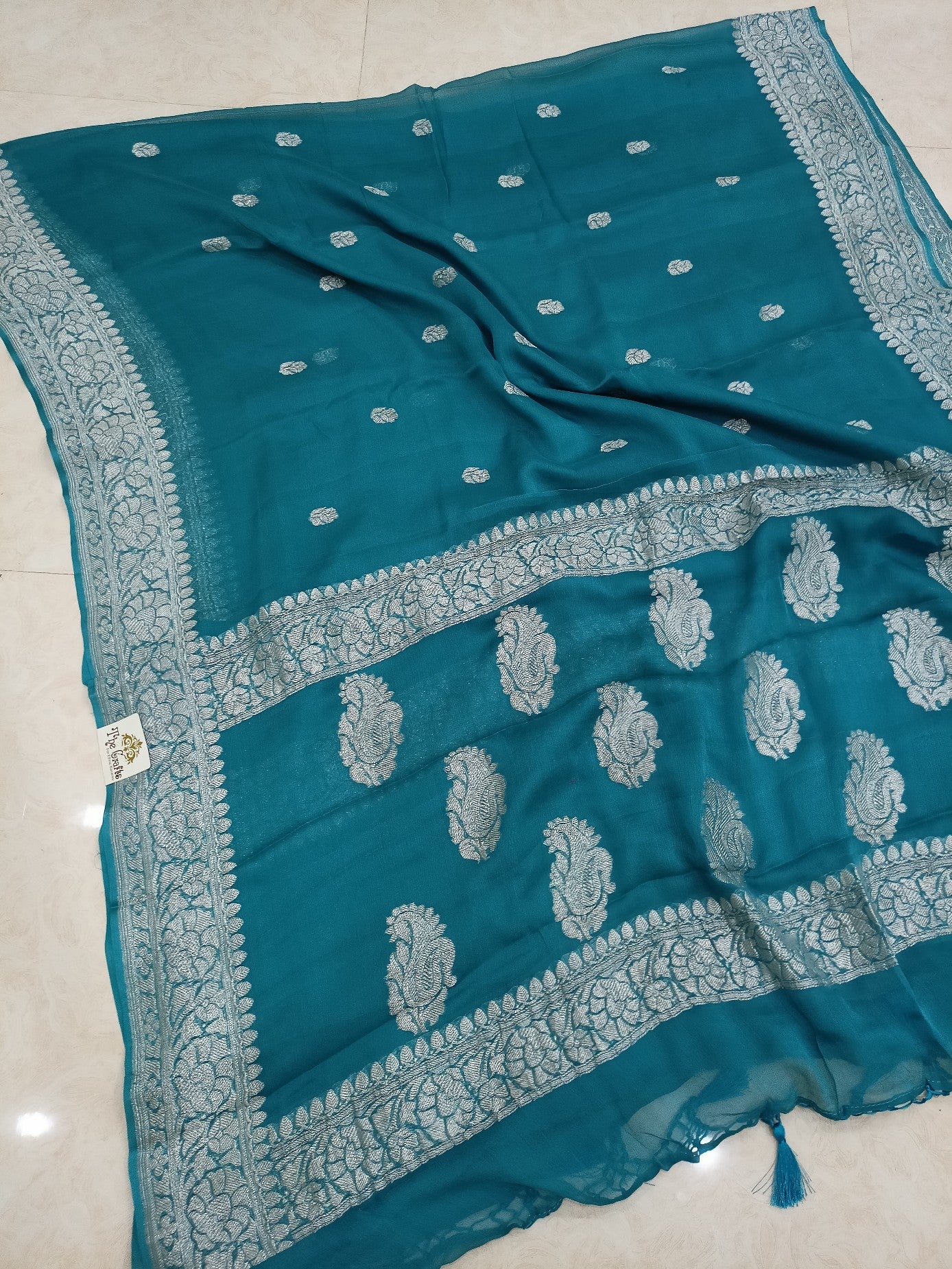 Pure Georgette Handloom Banarasi Saree - The Crafts Clothing