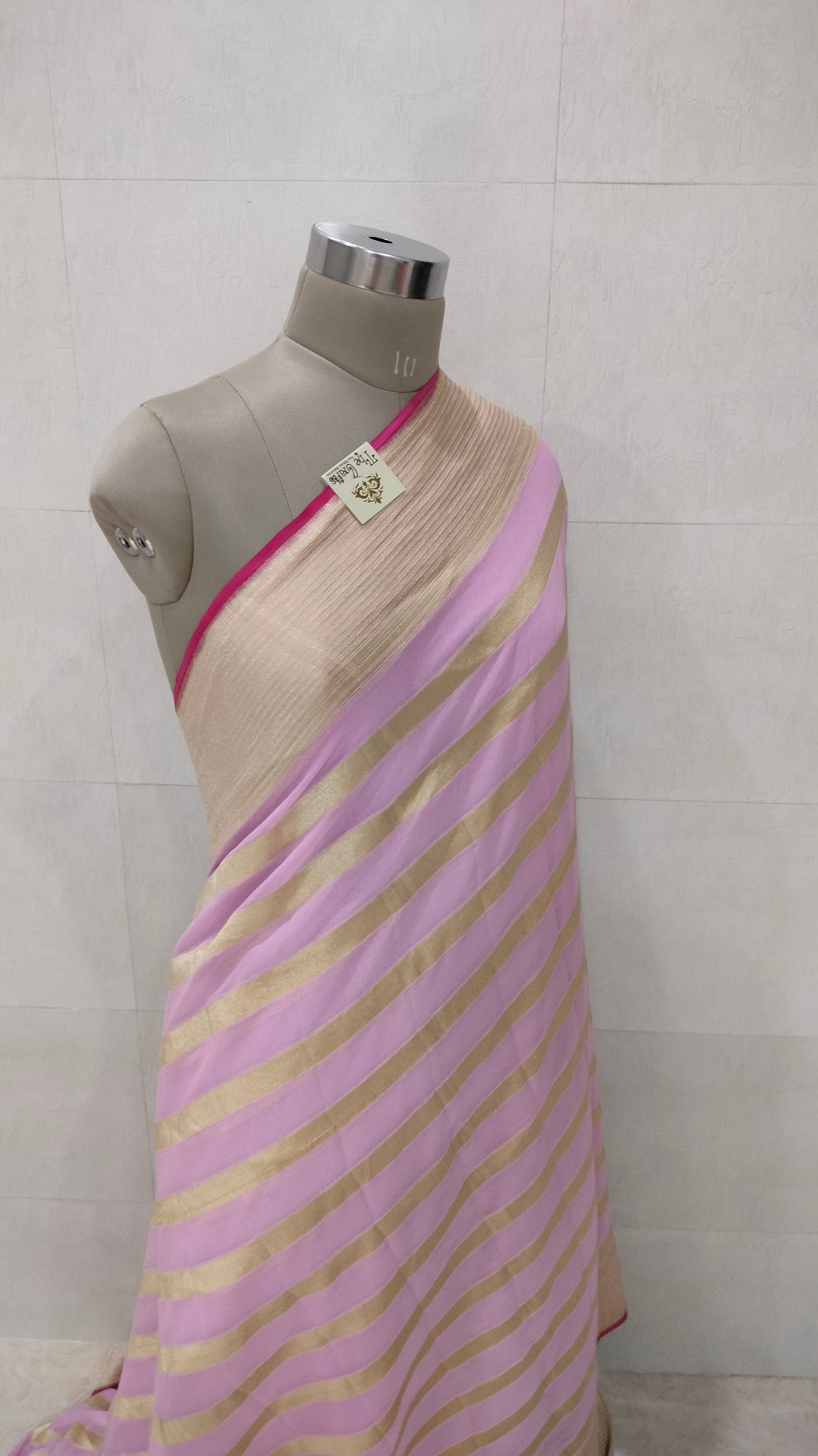 Khaddi Georgette Banarasi Saree - Water Zari - The Crafts Clothing