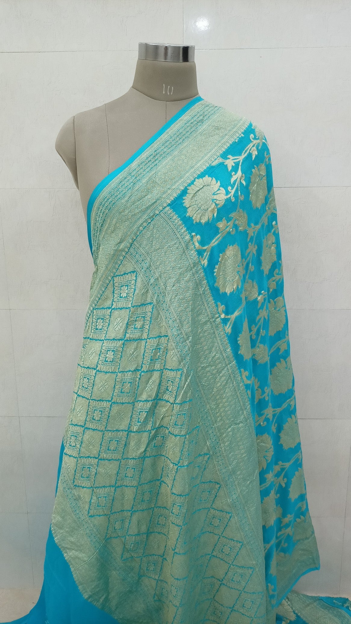 Khaddi Georgette Banarasi Saree - Water Zari - The Crafts Clothing