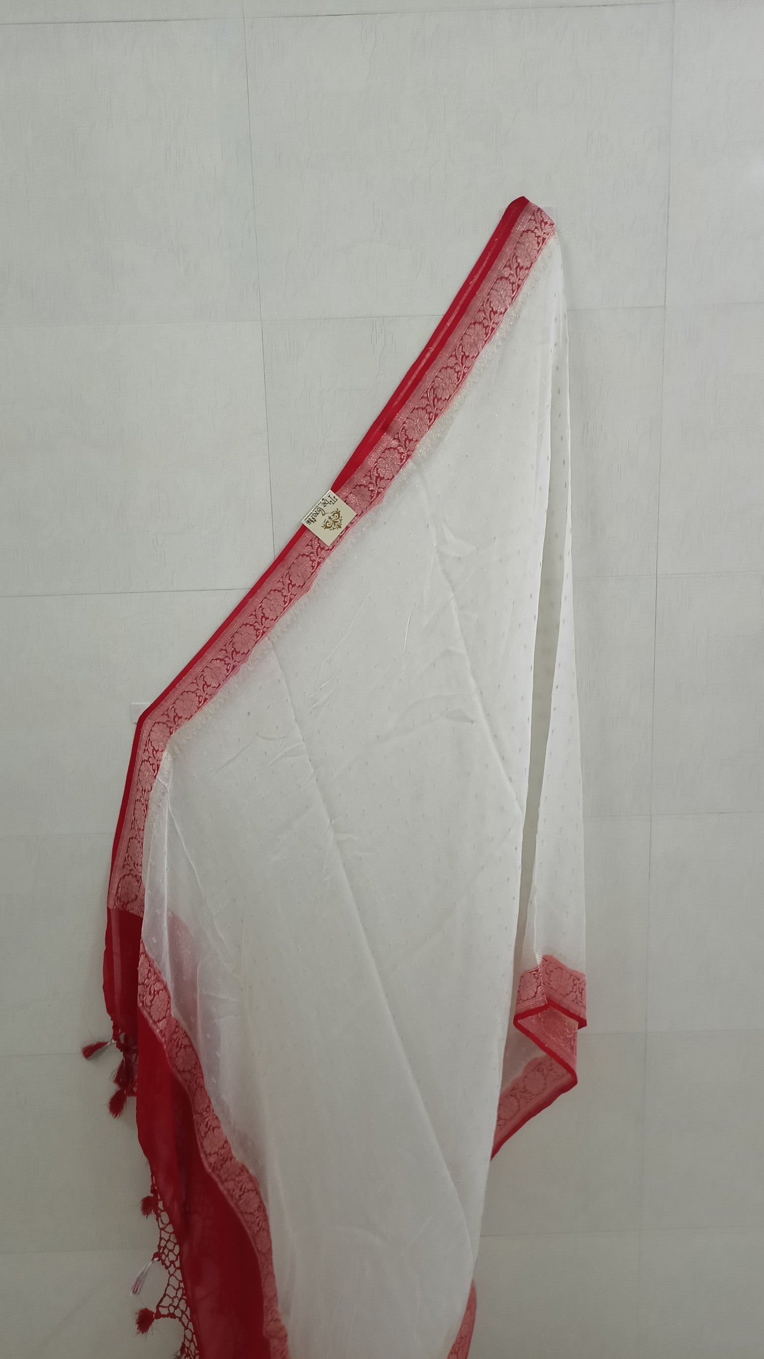 Pure Georgette Banarasi Dupatta - silver zari