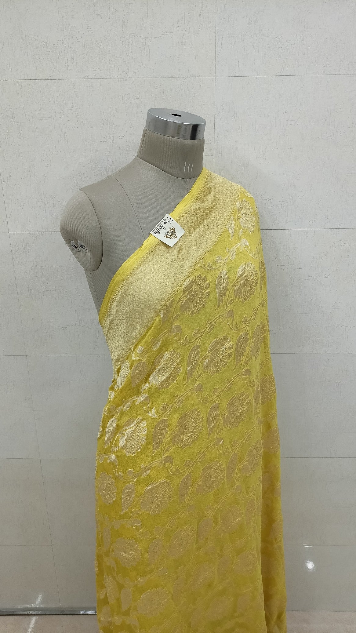 Khaddi Georgette Handloom Banarasi Saree - Water Zari