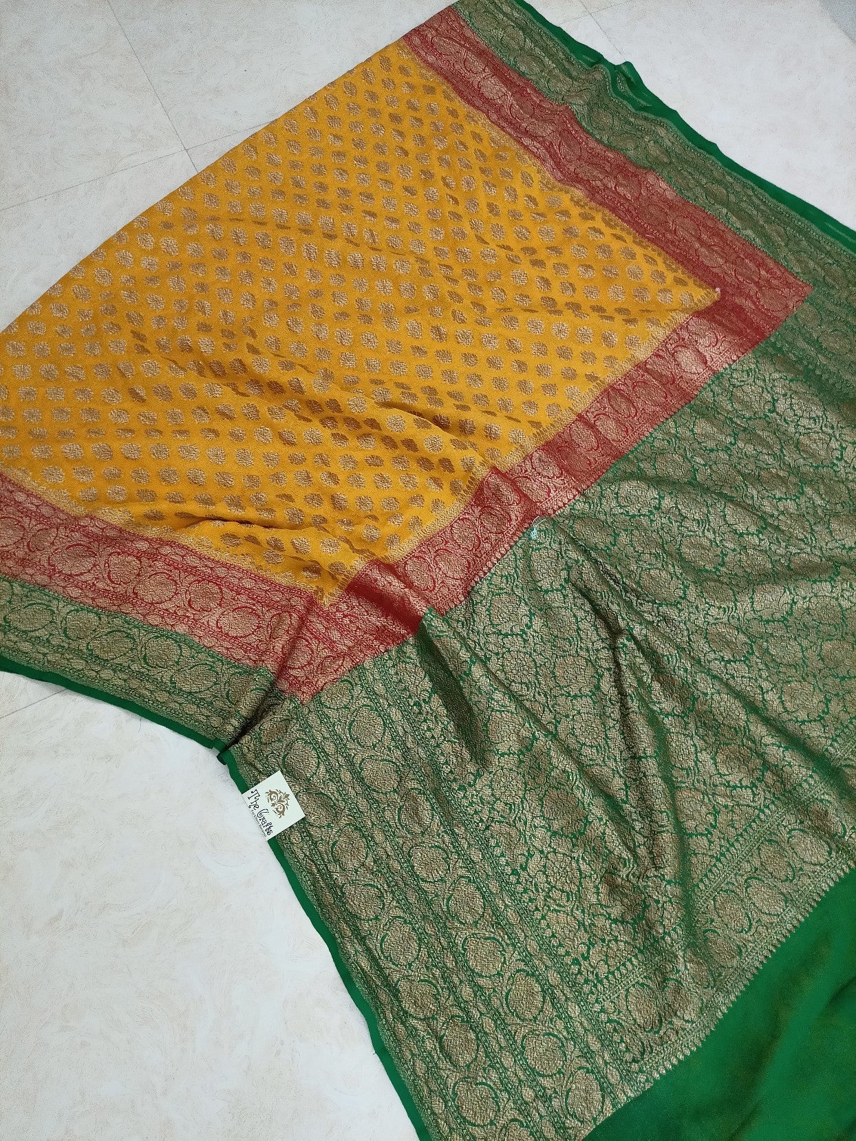 Khaddi Georgette Banarasi Saree - Antique Zari