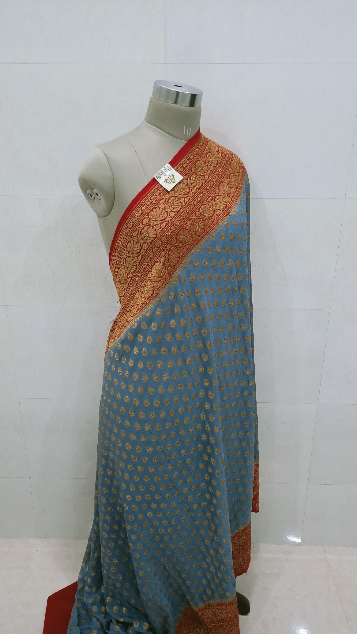 Khaddi Georgette Banarasi Saree - Antique Zari - The Crafts Clothing