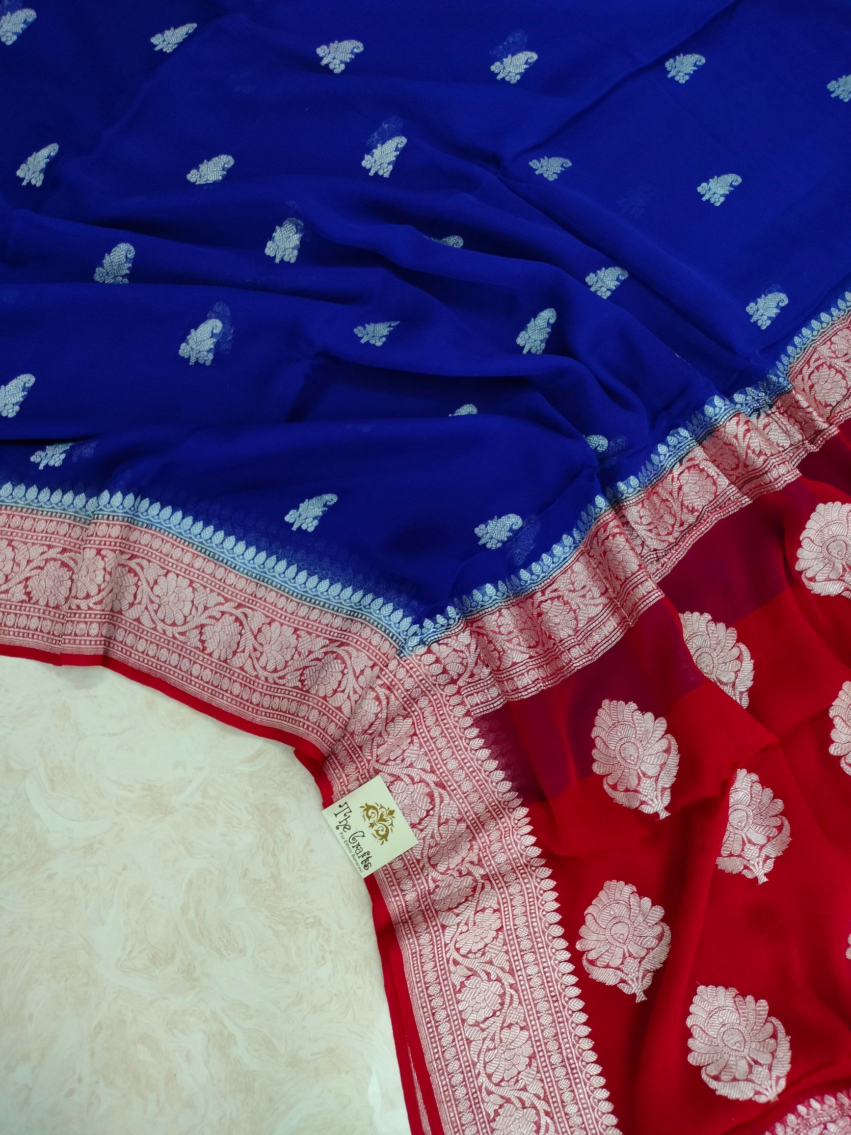 Pure Georgette Handloom Banarasi Saree - The Crafts Clothing