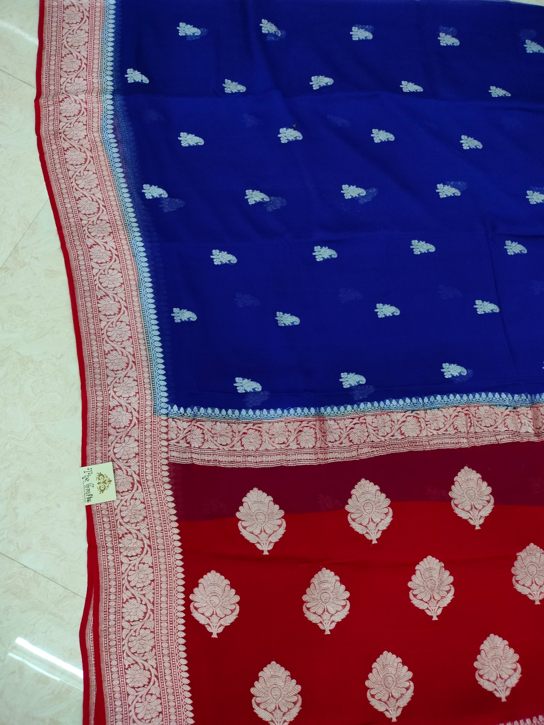 Pure Georgette Handloom Banarasi Saree - The Crafts Clothing