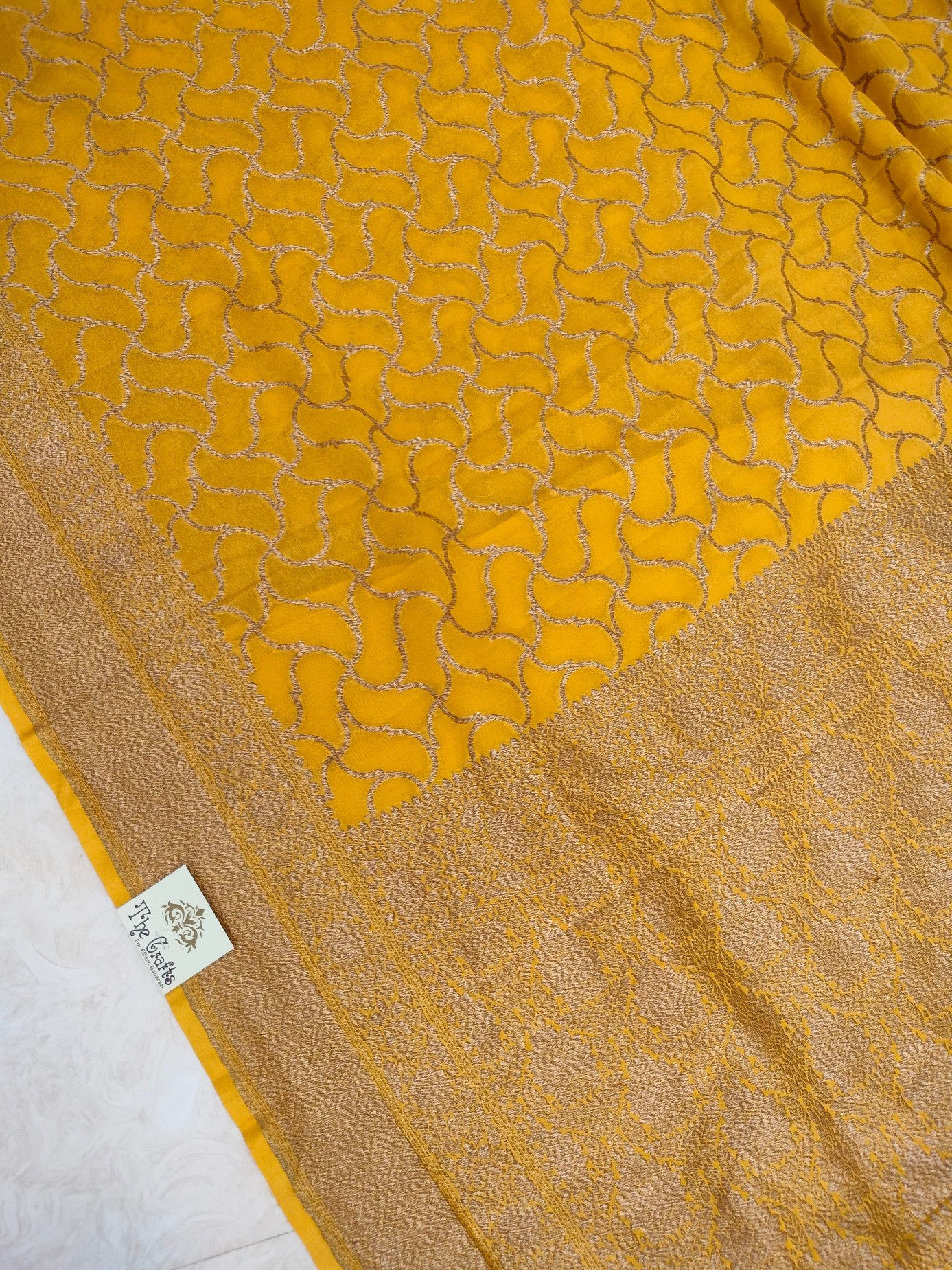 Khaddi Georgette Banarasi Saree - Antique Zari