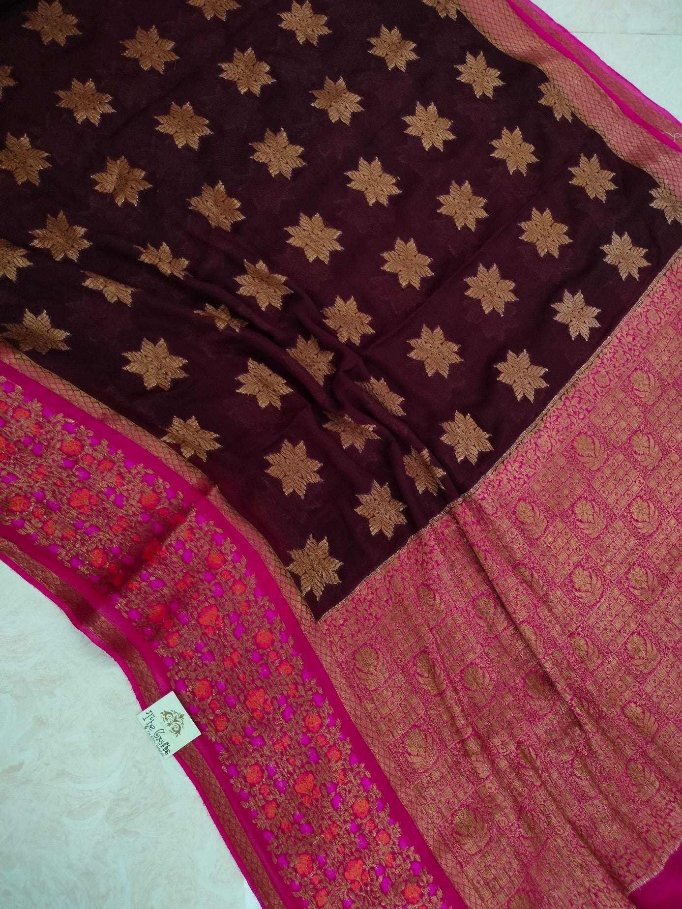 Pure Khaddi Chiffon Banarasi Saree