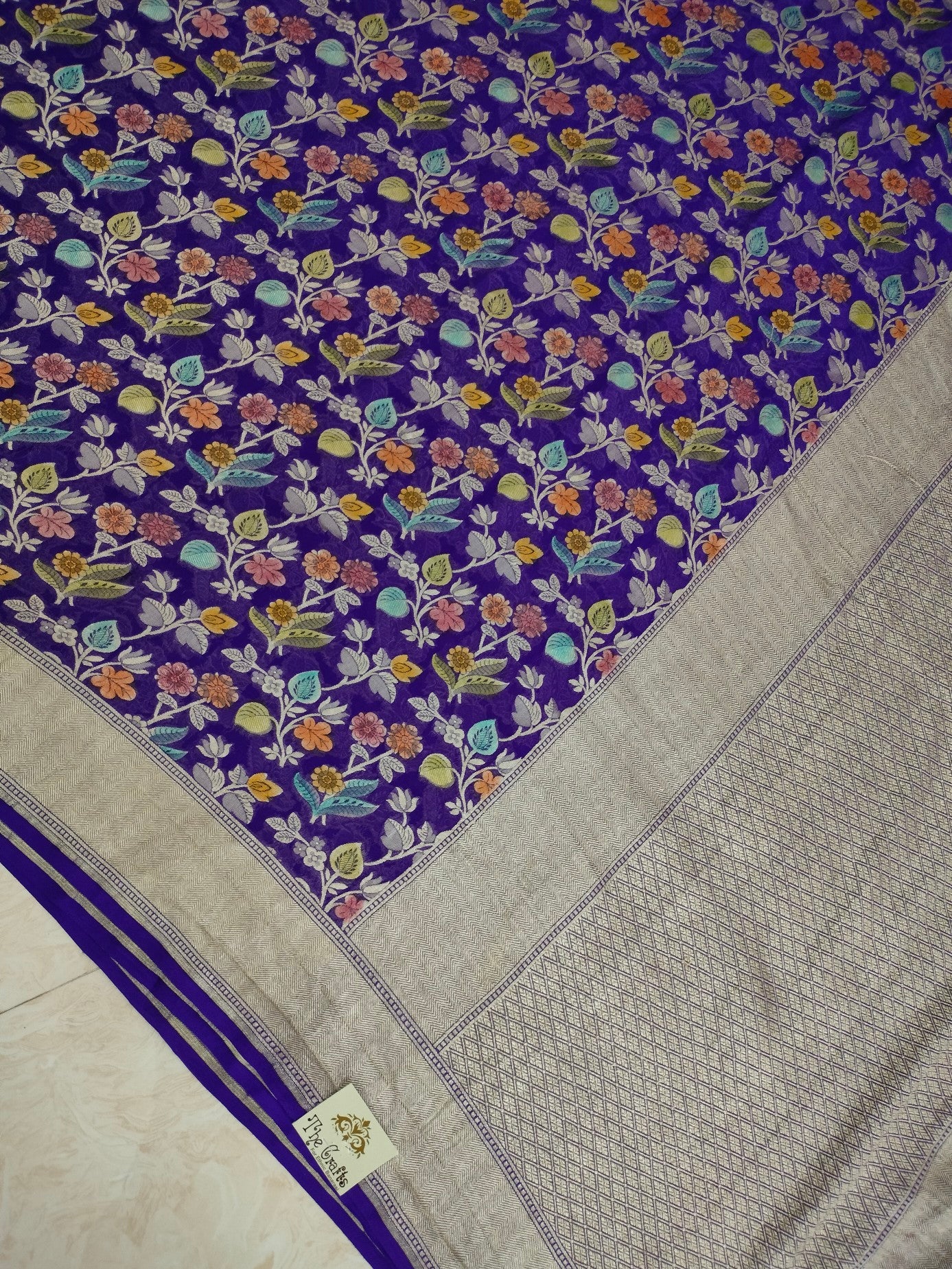 Khaddi Georgette Handloom Banarasi Saree