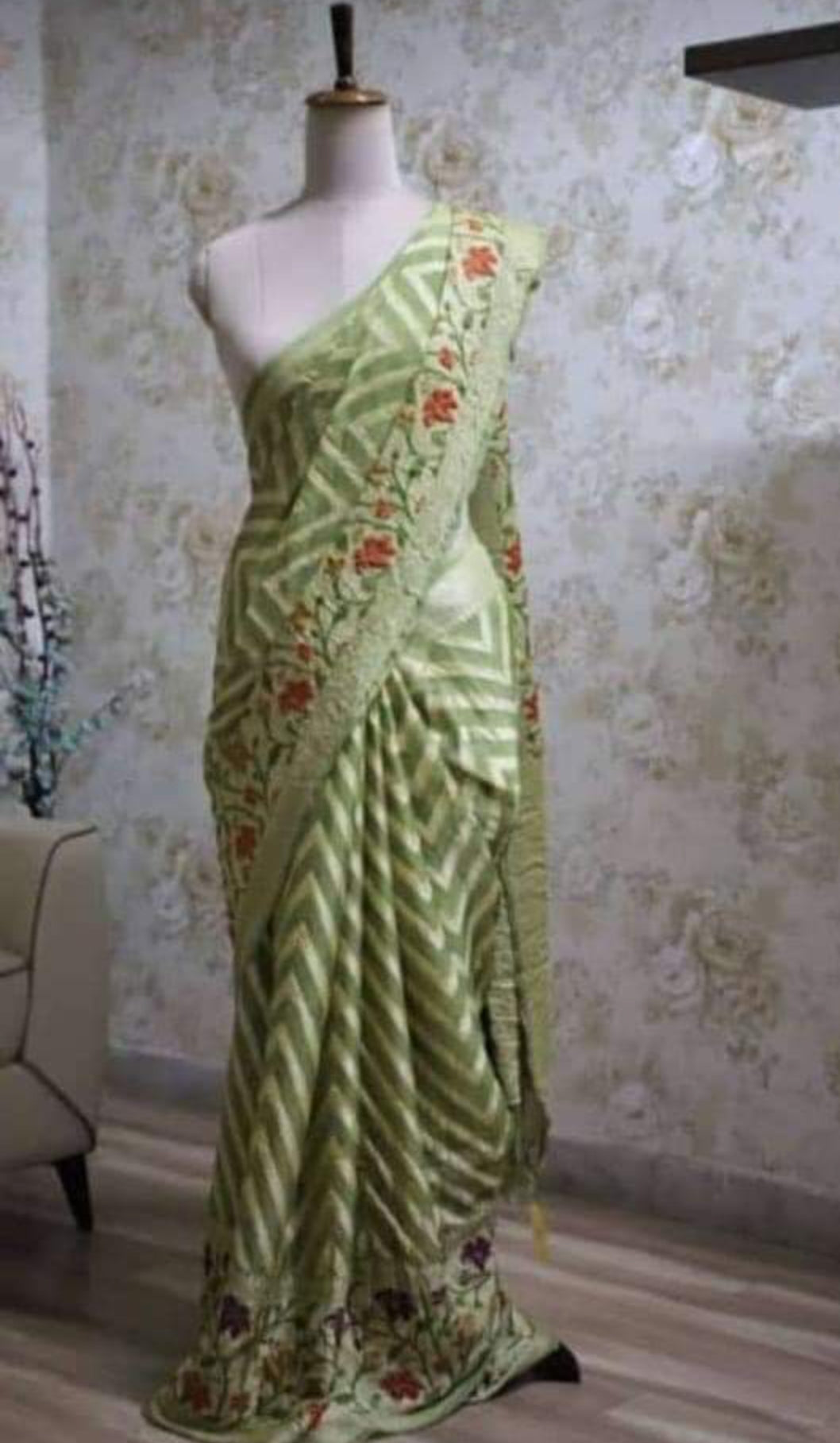 Pure Khaddi Chiffon Banarasi Saree - The Crafts Clothing