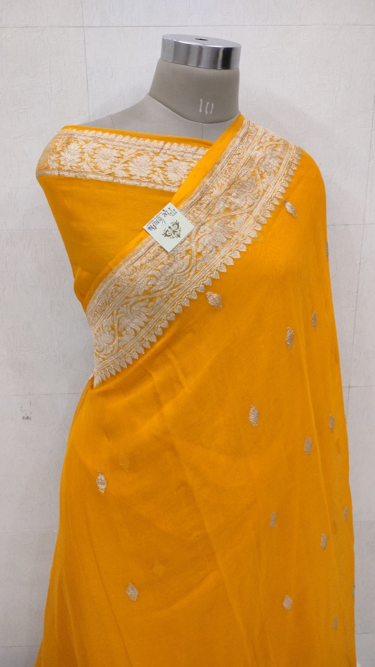 Pure Georgette Banarasi Saree - Silver Zari