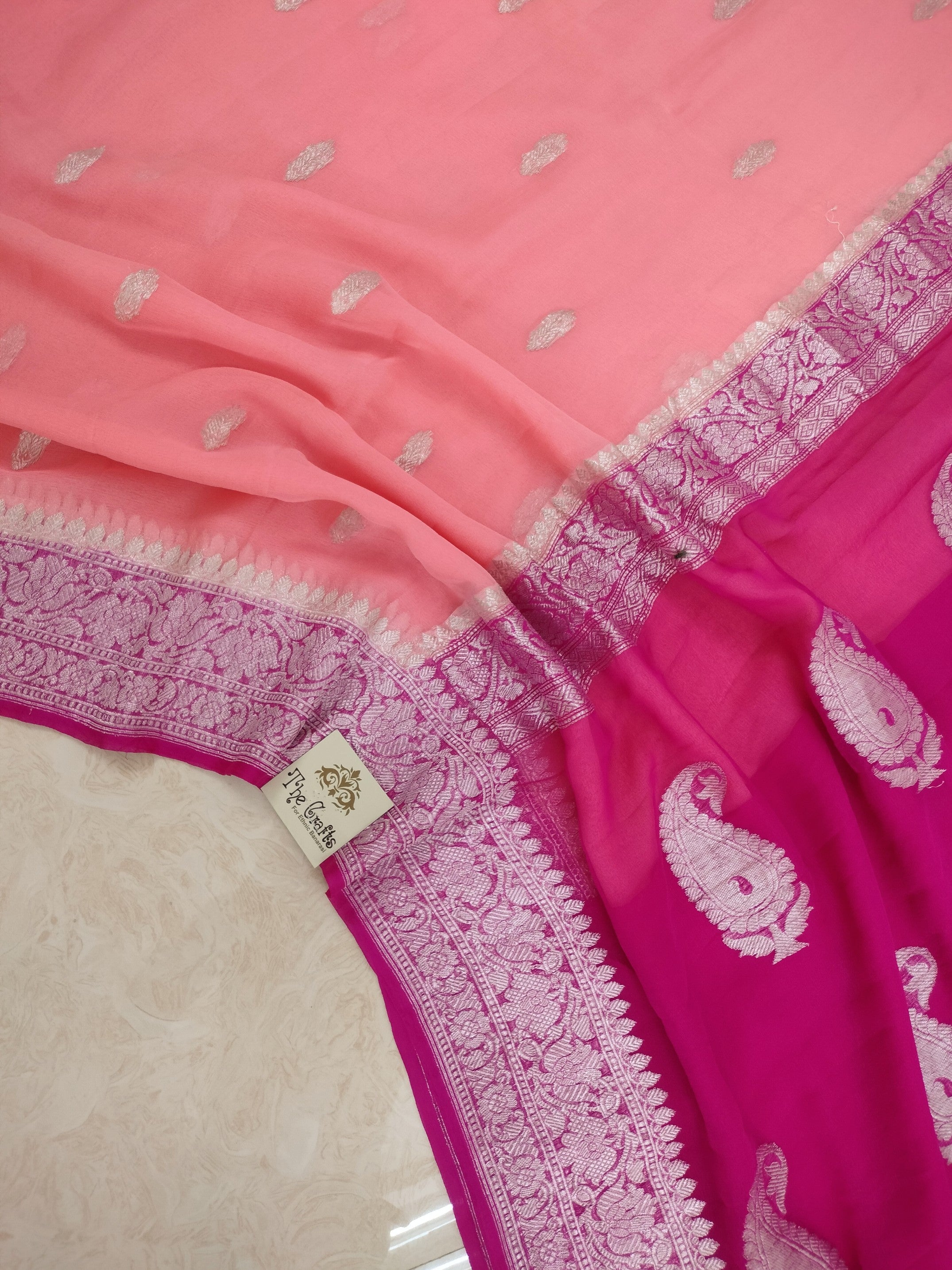 Pure Georgette Handloom Banarasi Saree