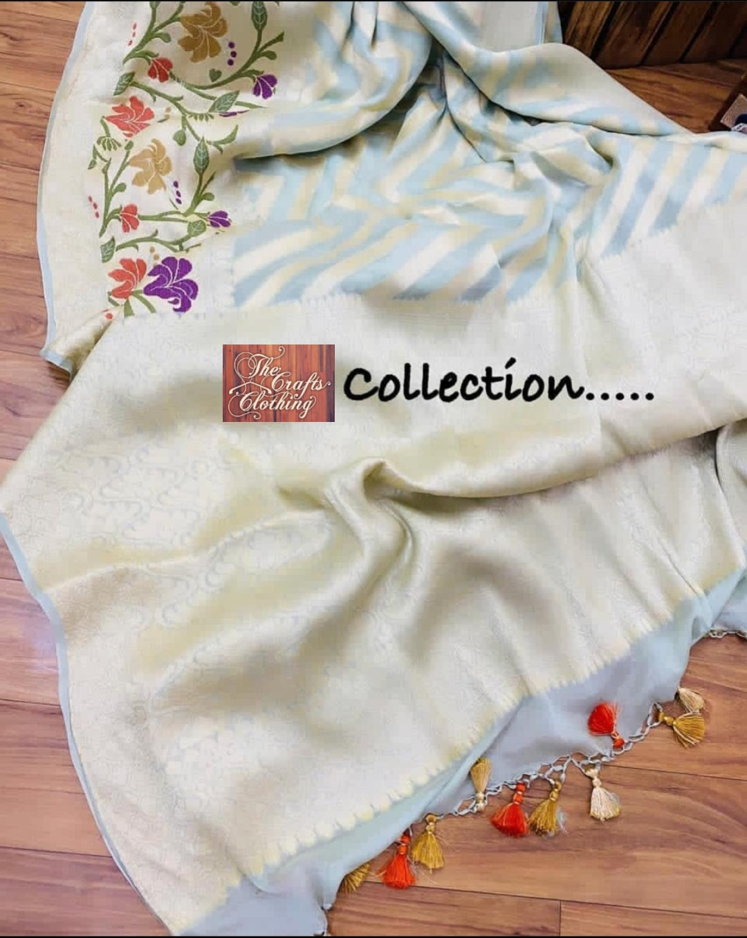 Pure Khaddi Chiffon Banarasi Saree - The Crafts Clothing