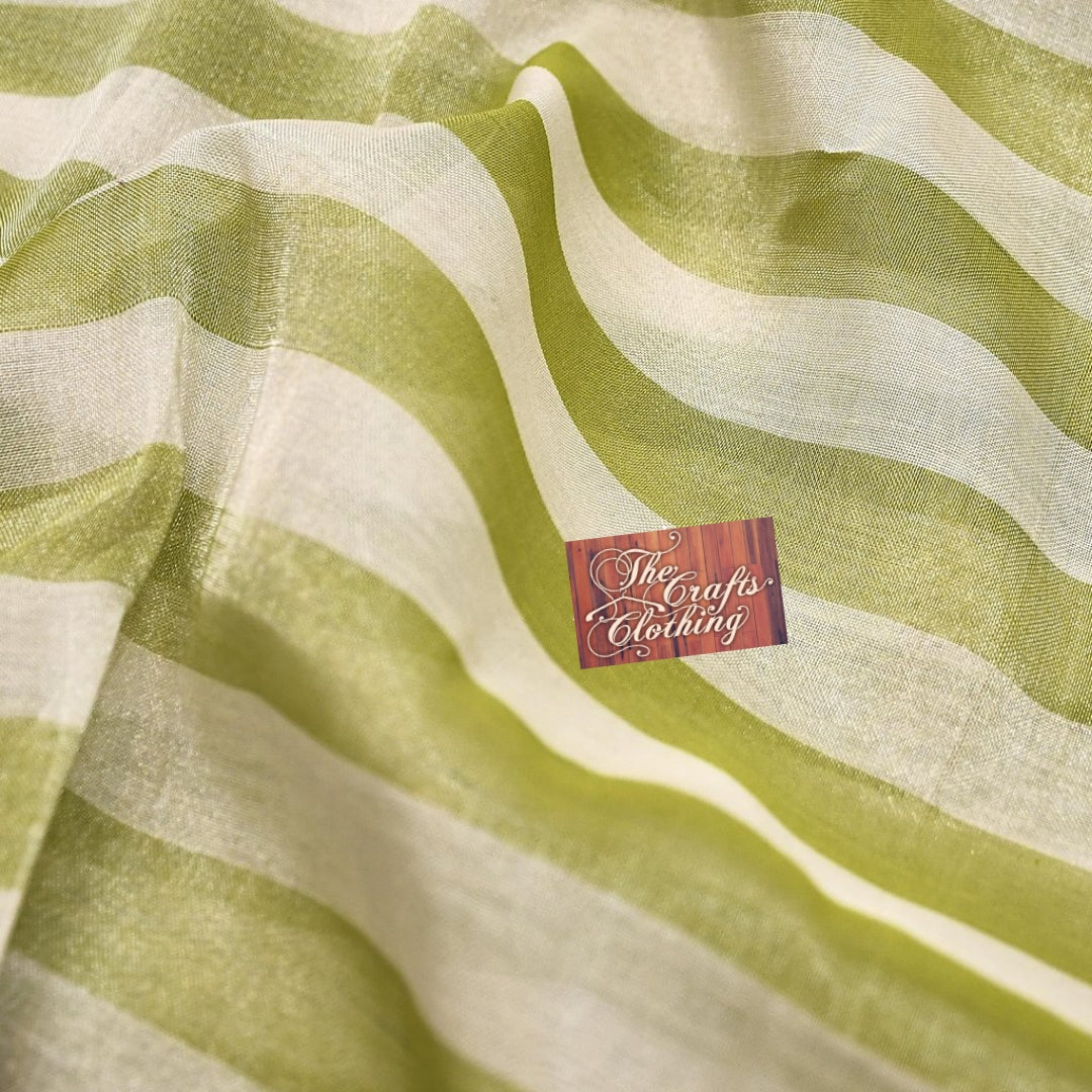Pure Tissue Silk Banarasi Saree with Katan border - The Crafts Clothing