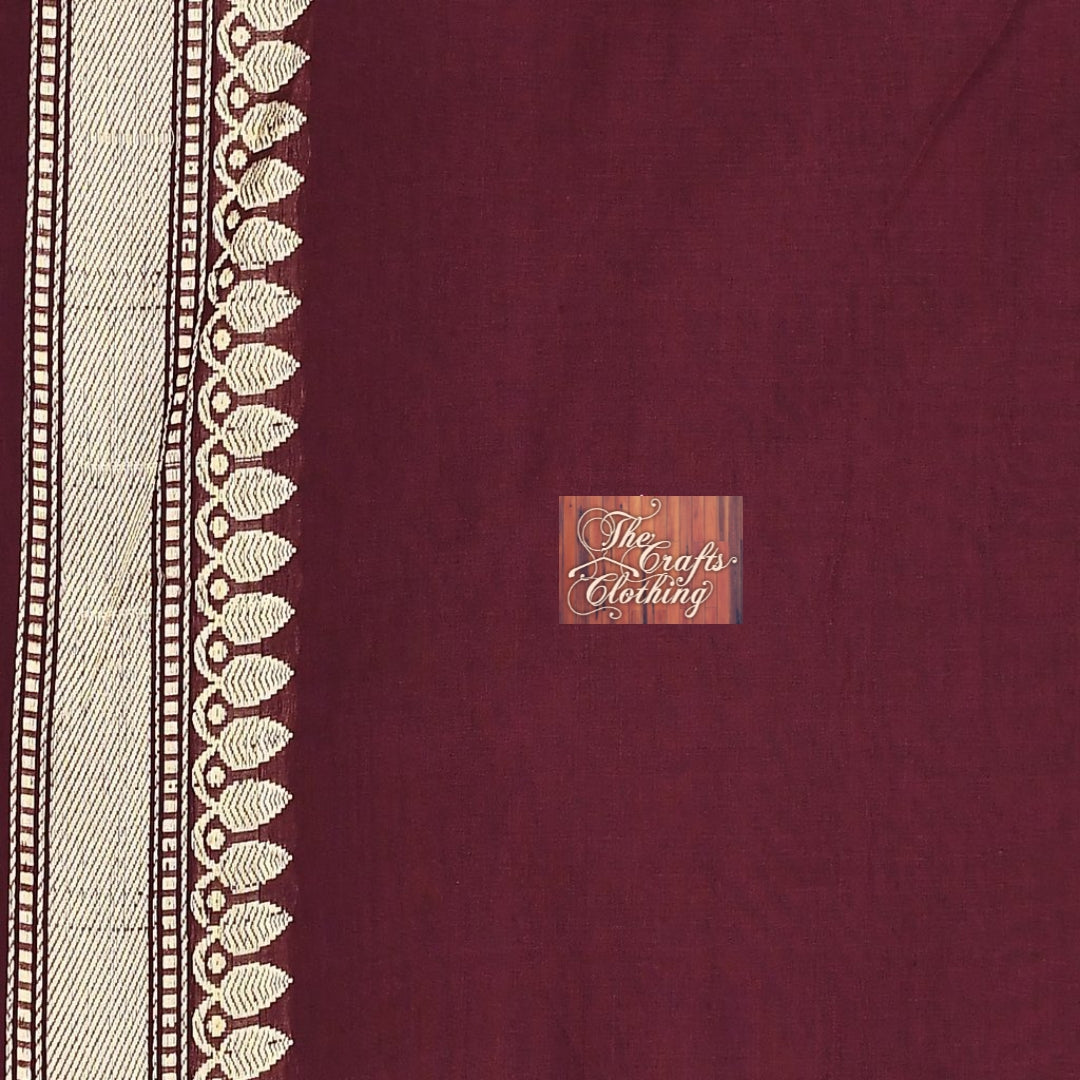 Pure Tissue Silk Banarasi Saree with Katan border - The Crafts Clothing