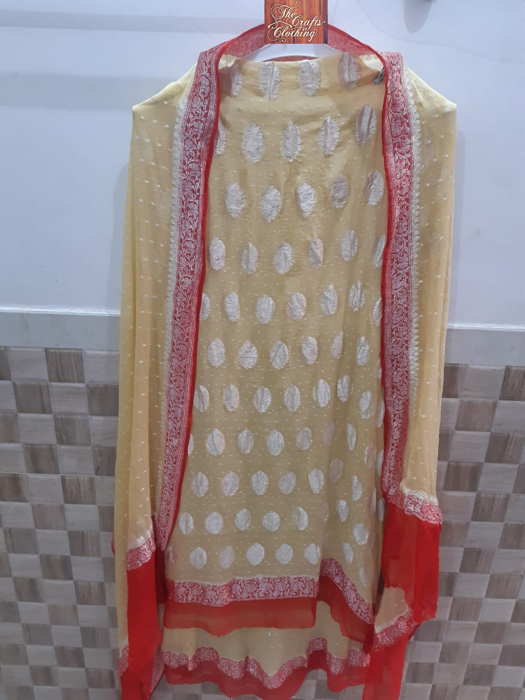 Banarasi Khaddi Georgette Dress Material - The Crafts Clothing