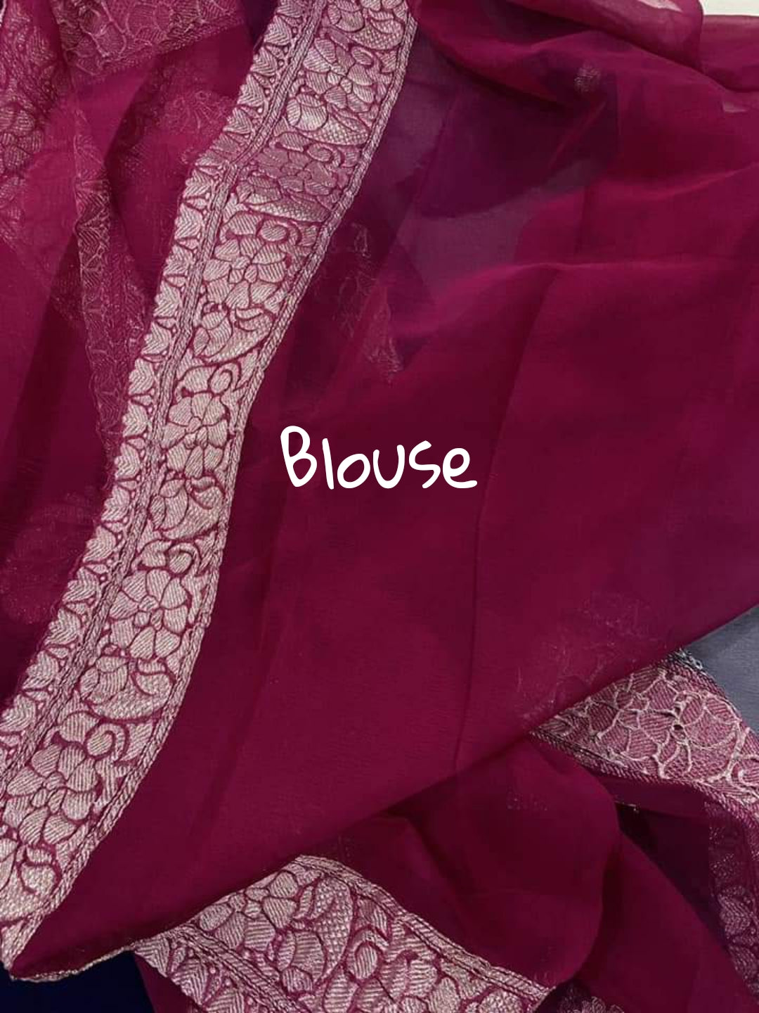 Pure Georgette Handloom Banarasi Saree - Silver Zari - The Crafts Clothing