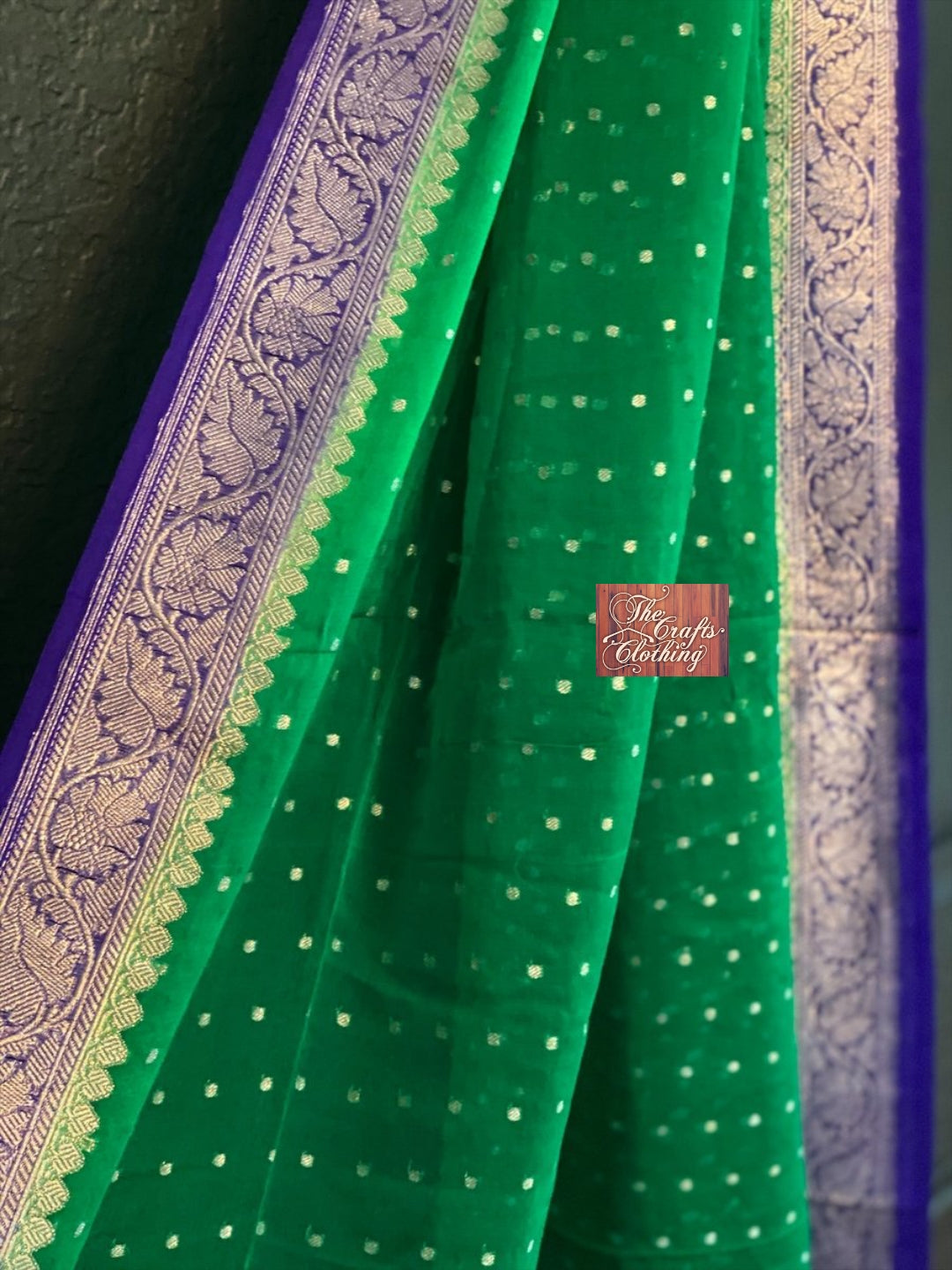 Khaddi Georgette Banarasi Handloom Dupatta - The Crafts Clothing