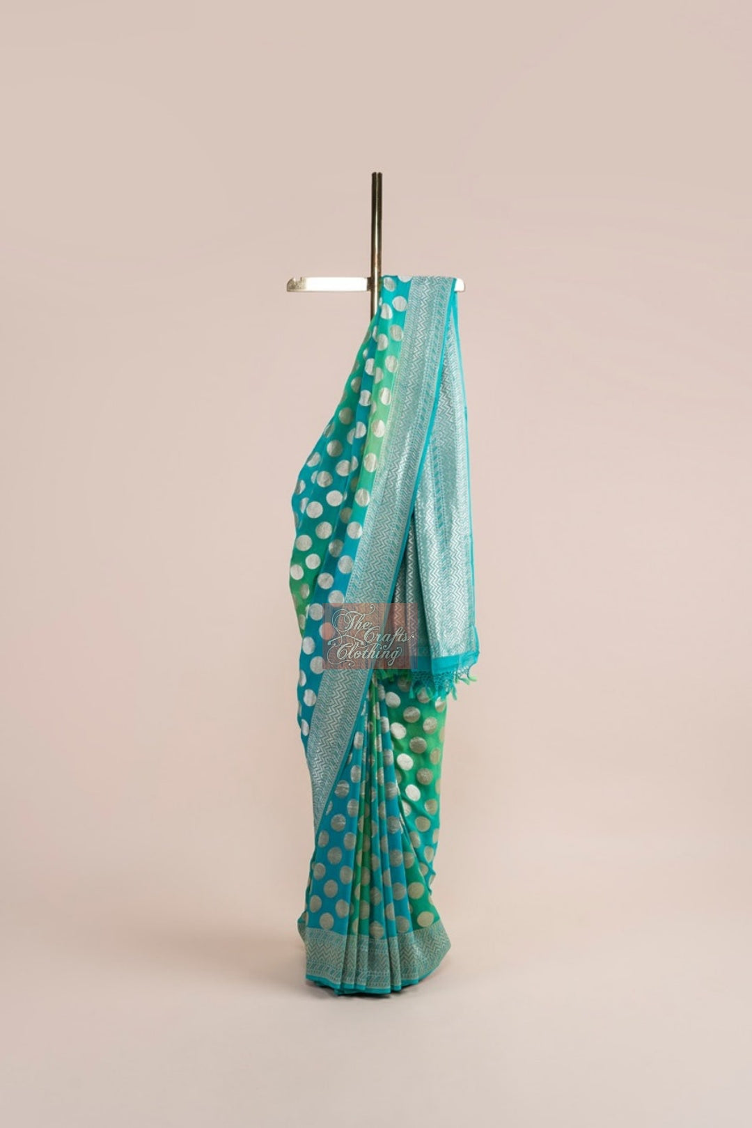 Khaddi Georgette Handloom Banarasi Saree - Water Zari - The Crafts Clothing