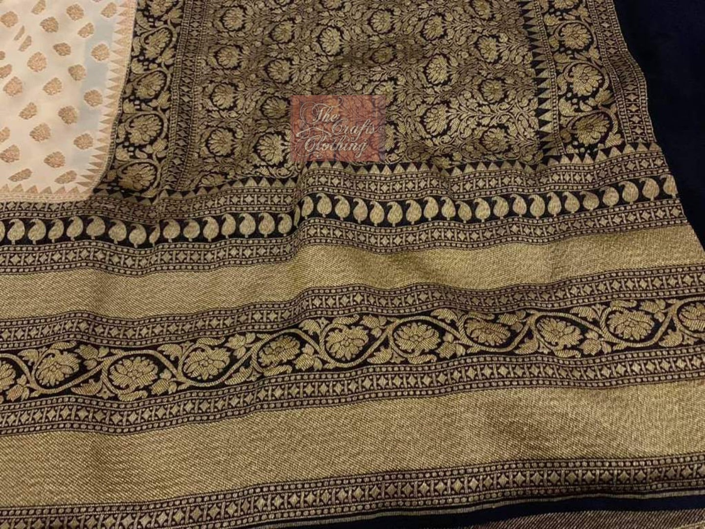 Khaddi Georgette Banarasi Saree - Antique Zari - The Crafts Clothing