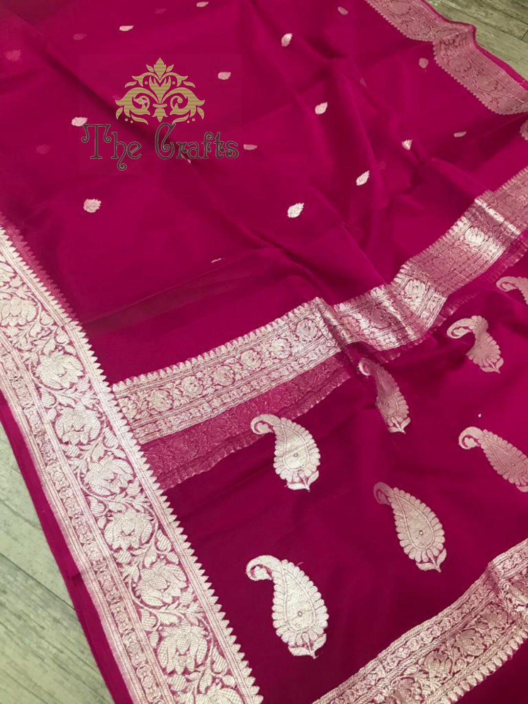 Pure Georgette Handloom Banarasi Saree - The Crafts Clothing