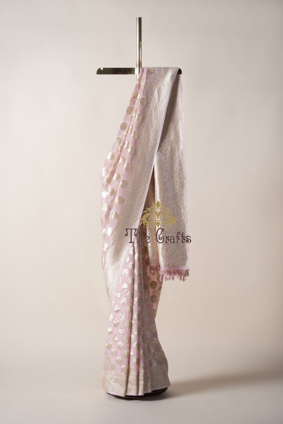 Khaddi Georgette Saree Banarasi - Water Zari - The Crafts Clothing